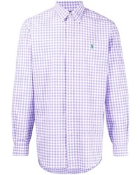 Chemise à manches longues en vichy violet clair Polo Ralph Lauren