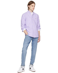 Chemise à manches longues en vichy violet clair Polo Ralph Lauren