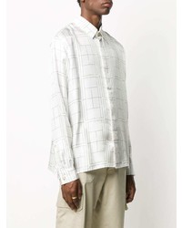 Chemise à manches longues géométrique blanche Casablanca