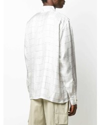 Chemise à manches longues géométrique blanche Casablanca