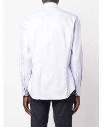 Chemise à manches longues géométrique blanche Giorgio Armani