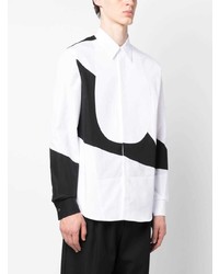 Chemise à manches longues géométrique blanche Alexander McQueen