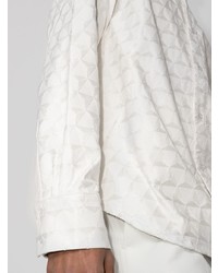 Chemise à manches longues géométrique blanche AV Vattev