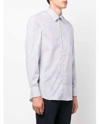 Chemise à manches longues géométrique blanche Etro