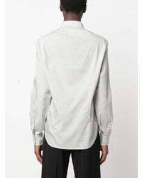 Chemise à manches longues géométrique blanche Emporio Armani
