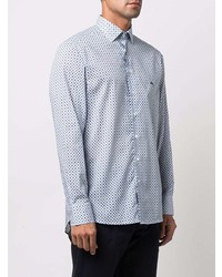 Chemise à manches longues géométrique blanche Etro