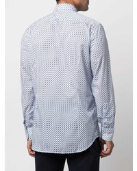 Chemise à manches longues géométrique blanche Etro