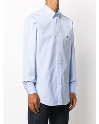 Chemise à manches longues géométrique bleu clair Etro