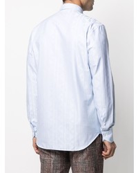 Chemise à manches longues géométrique bleu clair Etro