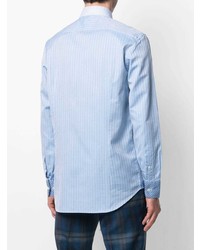 Chemise à manches longues géométrique bleu clair Etro