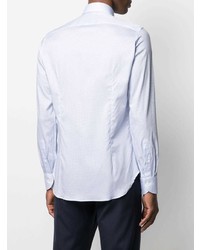 Chemise à manches longues géométrique bleu clair Canali