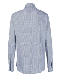 Chemise à manches longues géométrique bleu clair BOSS