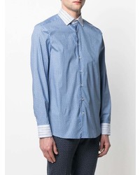 Chemise à manches longues géométrique bleu clair Etro