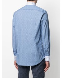 Chemise à manches longues géométrique bleu clair Etro