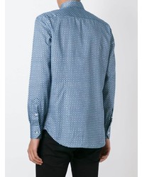 Chemise à manches longues géométrique bleu clair Etro