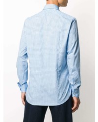 Chemise à manches longues géométrique bleu clair Etro