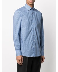 Chemise à manches longues géométrique bleu clair Etro