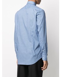 Chemise à manches longues géométrique bleu clair Etro