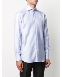 Chemise à manches longues géométrique bleu clair Xacus