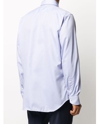 Chemise à manches longues géométrique bleu clair Canali