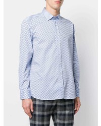 Chemise à manches longues géométrique bleu clair Etro