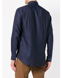 Chemise à manches longues géométrique bleu marine Etro