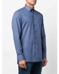 Chemise à manches longues géométrique bleue Etro