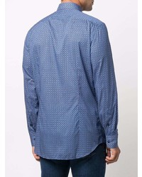 Chemise à manches longues géométrique bleue Etro