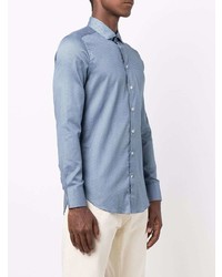 Chemise à manches longues géométrique bleue Etro