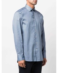 Chemise à manches longues géométrique bleue Etro