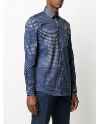 Chemise à manches longues géométrique bleue Etro