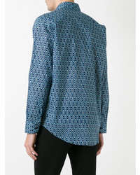 Chemise à manches longues géométrique bleue Fashion Clinic Timeless