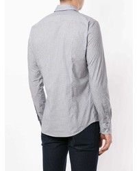 Chemise à manches longues géométrique grise BOSS