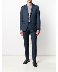 Chemise à manches longues géométrique grise Ermenegildo Zegna