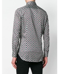 Chemise à manches longues géométrique grise Etro