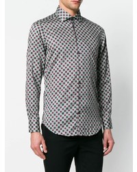 Chemise à manches longues géométrique grise Etro