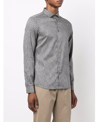 Chemise à manches longues géométrique grise Emporio Armani