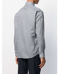 Chemise à manches longues géométrique noire et blanche BOSS HUGO BOSS