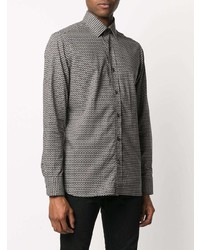 Chemise à manches longues géométrique noire et blanche Tom Ford