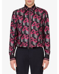 Chemise à manches longues géométrique noire Dolce & Gabbana