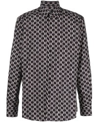 Chemise à manches longues géométrique noire Karl Lagerfeld