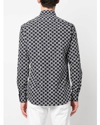 Chemise à manches longues géométrique noire Karl Lagerfeld