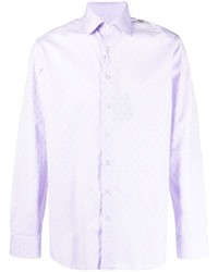 Chemise à manches longues géométrique violet clair Etro