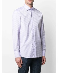 Chemise à manches longues géométrique violet clair Etro