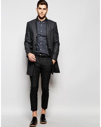 Chemise à manches longues gris foncé Asos