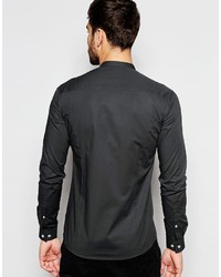 Chemise à manches longues gris foncé Asos