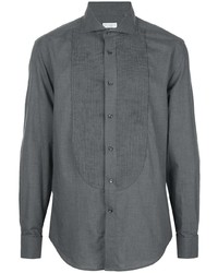 Chemise à manches longues gris foncé Brunello Cucinelli