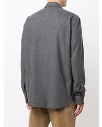 Chemise à manches longues gris foncé Dondup