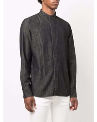 Chemise à manches longues gris foncé Tagliatore