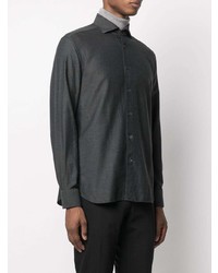 Chemise à manches longues gris foncé Corneliani